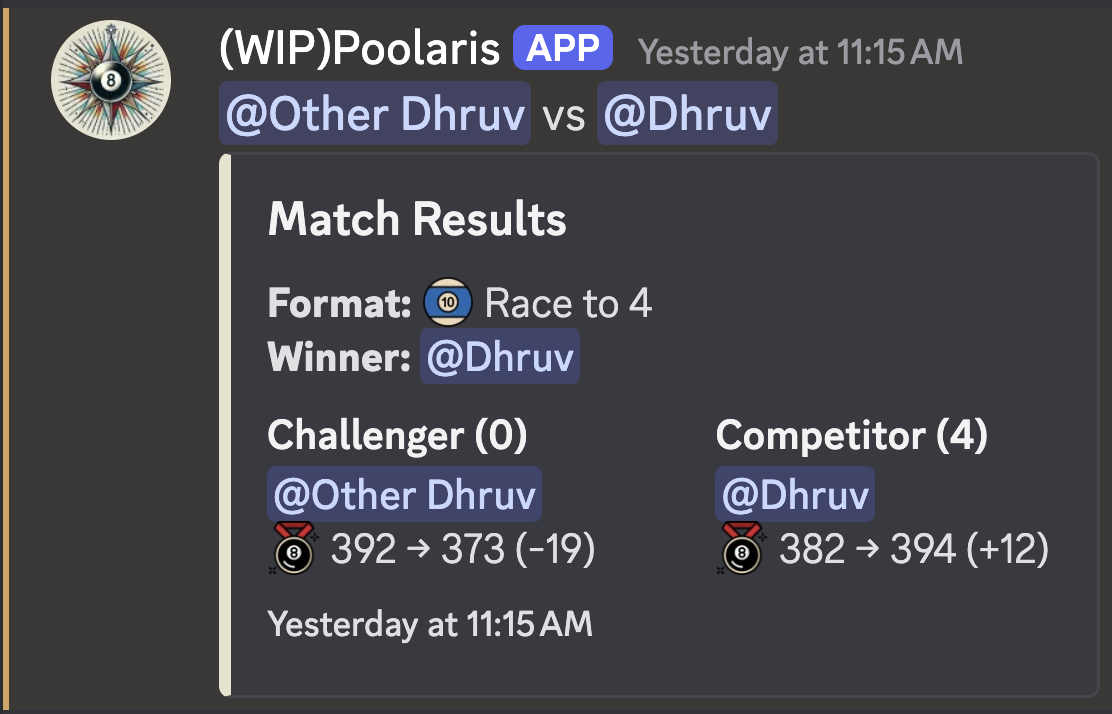 Ranked match results embed